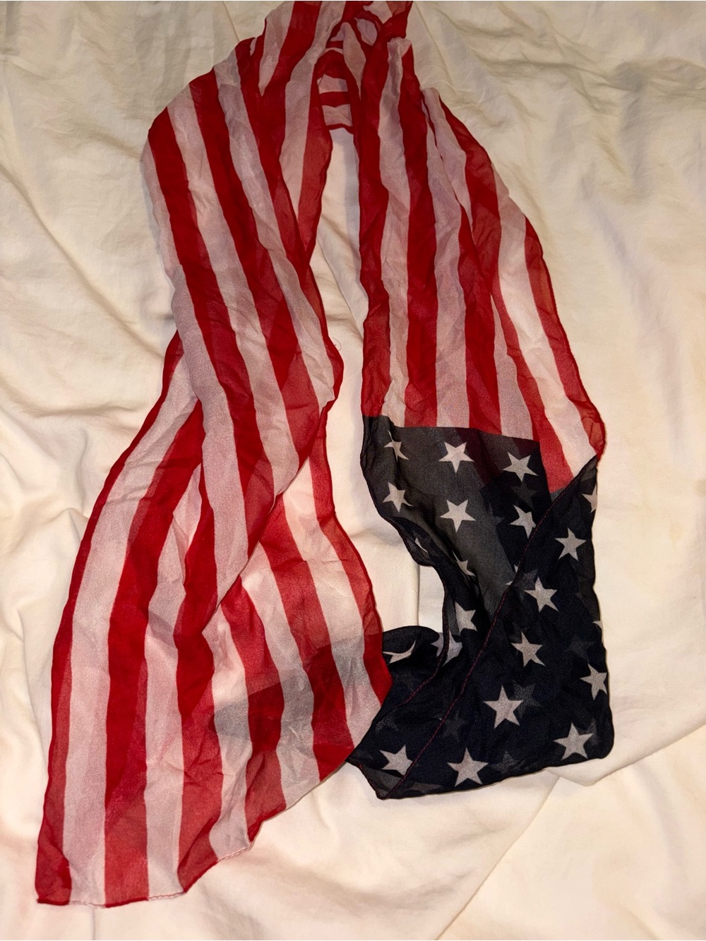 American Flag Pattern Lightweight Scarf - Red, White & Blue